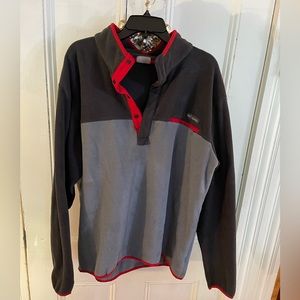Men’s Xxl Columbia 3/4 snap fleece- grey/red